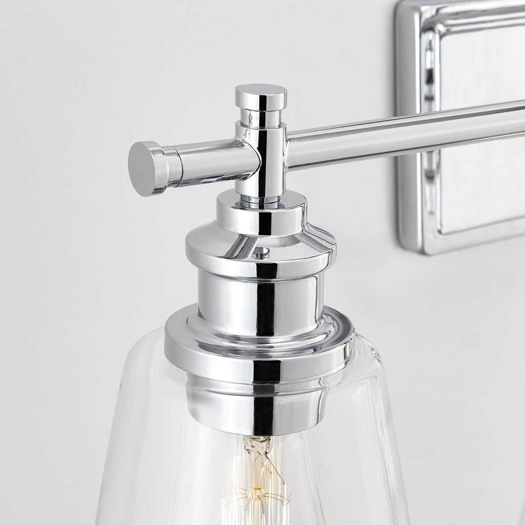 KAWOTI 4-Light Bathroom Vanity Light with Glass Shade