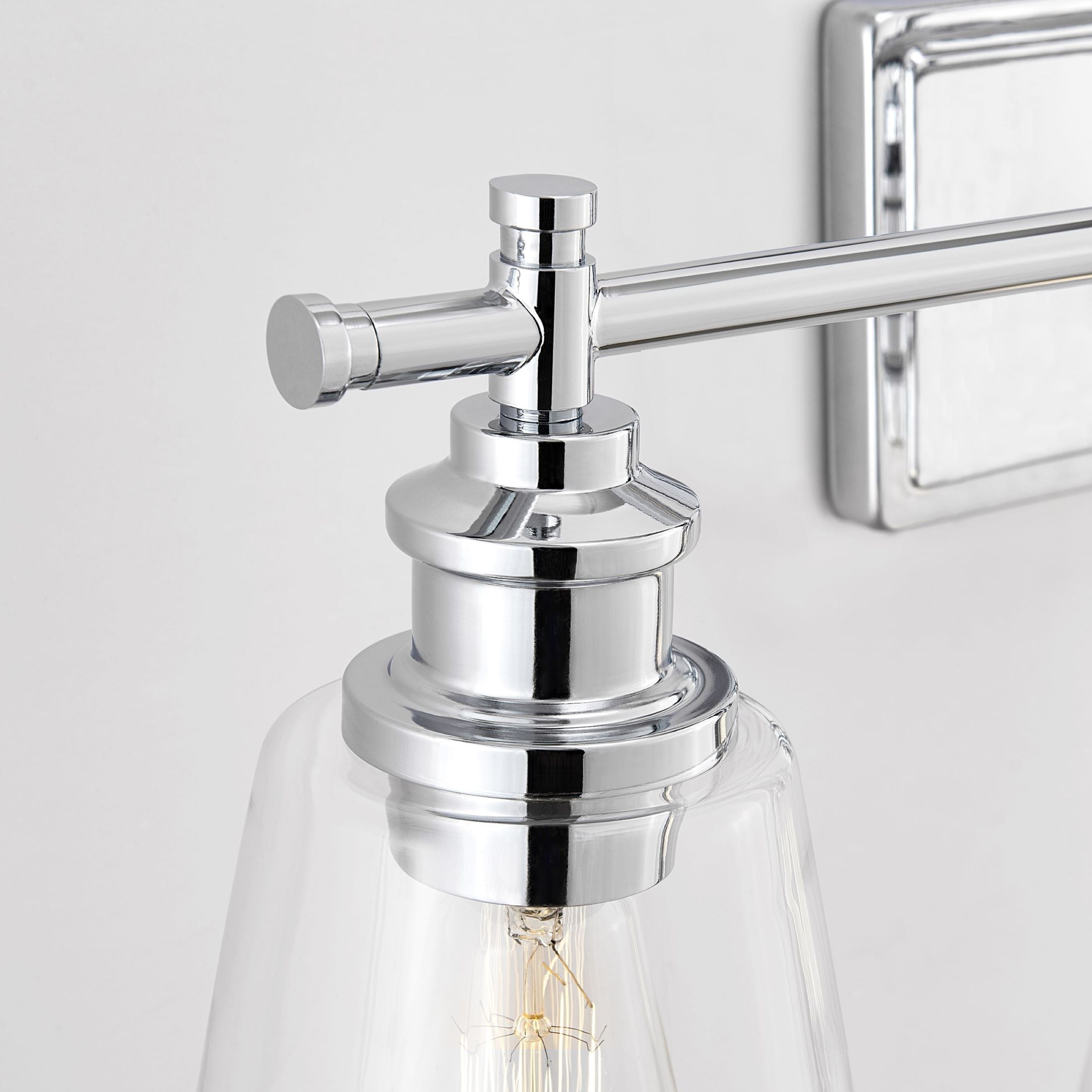 KAWOTI 4-Light Bathroom Vanity Light with Glass Shade