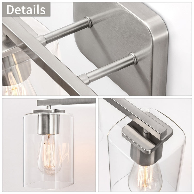 KAWOTI 29inch 4-Light Modern Bathroom Vanity Light with Clear Glass Shades