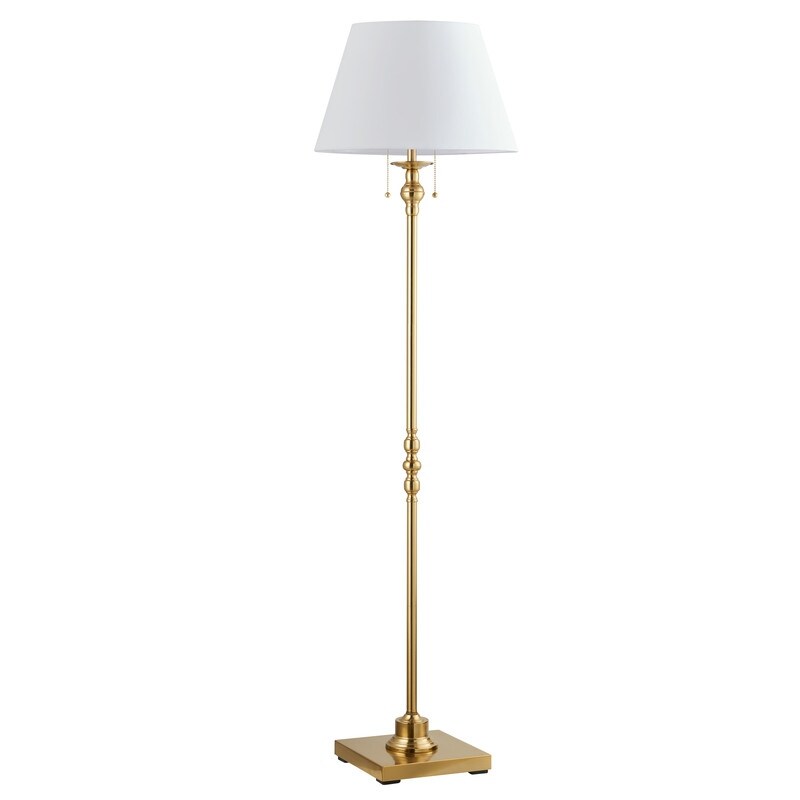 KAWOTI 60.5'' 2-Light Floor Lamp with Empire Fabric Shade