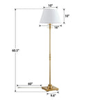 KAWOTI 60.5'' 2-Light Floor Lamp with Empire Fabric Shade