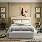 KINWELL Boucle Upholstered 2-Seats Loveseat with Pillows