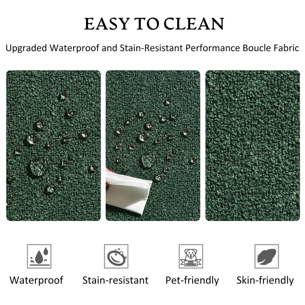 KINWELL Boucle Upholstered 2-Seats Loveseat with Pillows