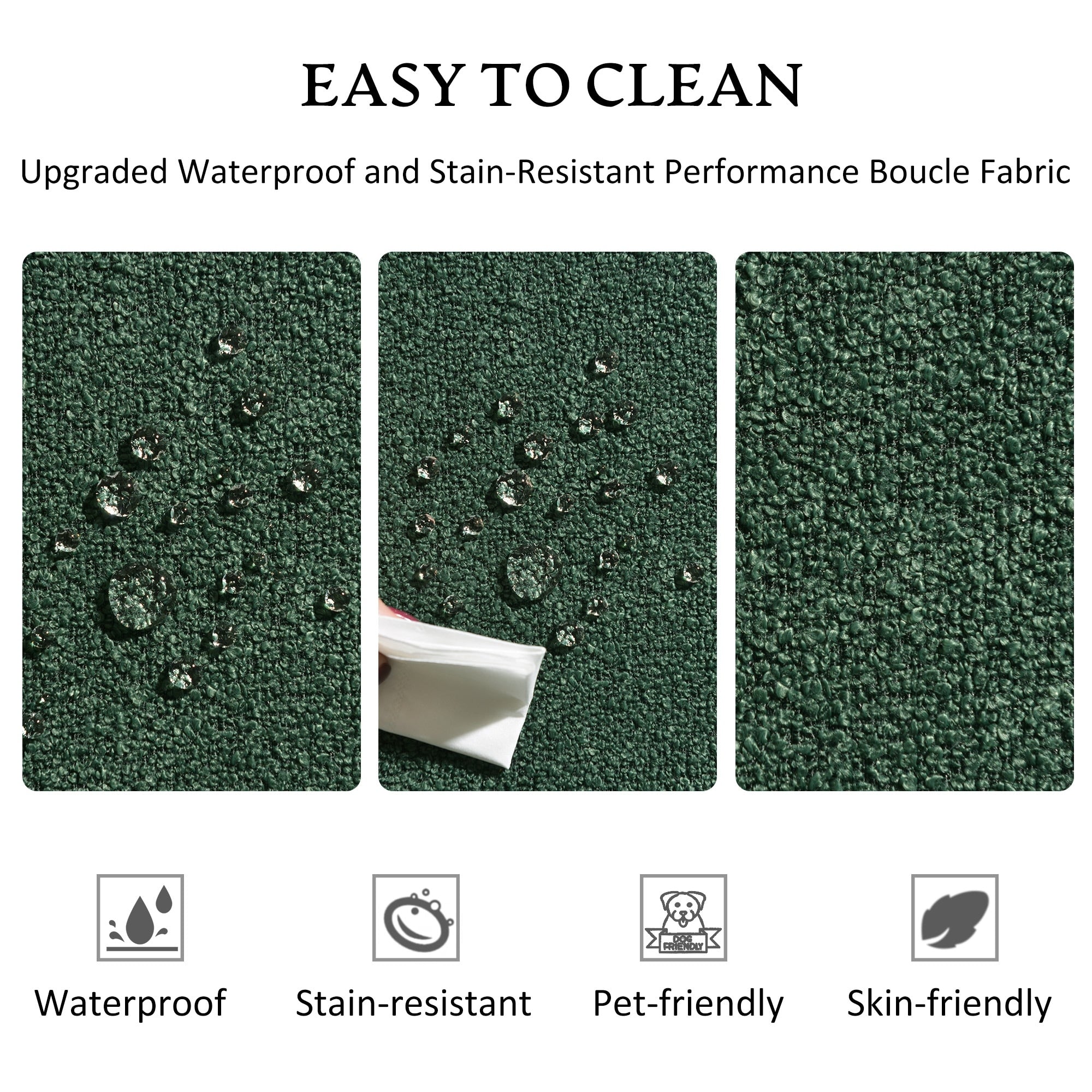 KINWELL Boucle Upholstered 2-Seats Loveseat with Pillows