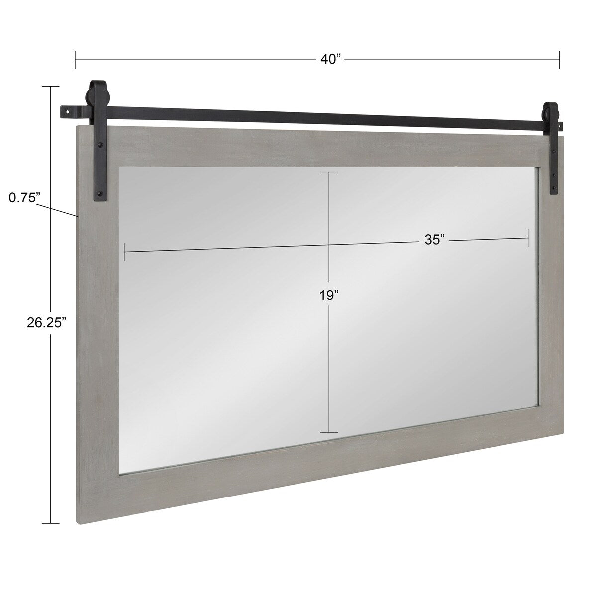 Kate and Laurel Cates Rustic Rectangular Wall Mirror