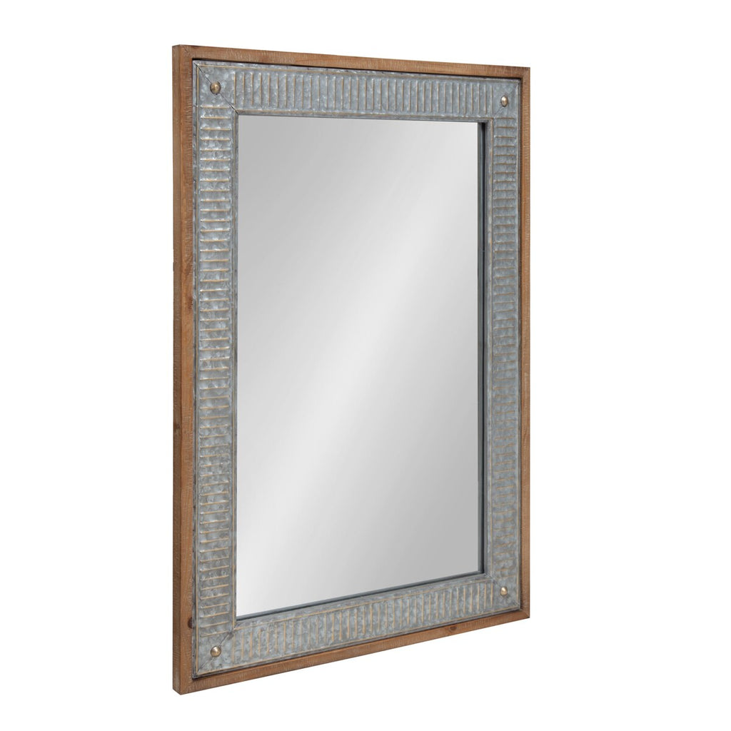 Kate and Laurel Deely Wood and Metal Wall Mirror