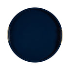 Kate and Laurel Lipton Round Decorative Tray with Metal Handles