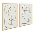 Kate and Laurel Sylvie Modern Circles Framed Canvas Set by Teju Reval