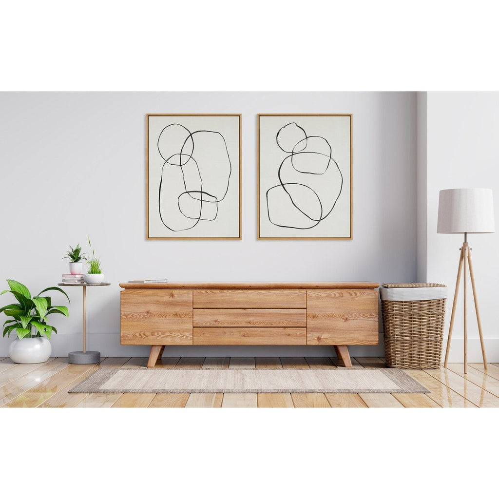 Kate and Laurel Sylvie Modern Circles Framed Canvas Set by Teju Reval