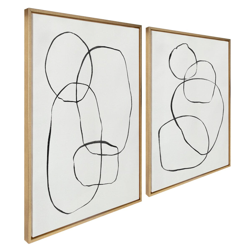 Kate and Laurel Sylvie Modern Circles Framed Canvas Set by Teju Reval