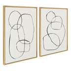 Kate and Laurel Sylvie Modern Circles Framed Canvas Set by Teju Reval