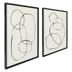 Kate and Laurel Sylvie Modern Circles Framed Canvas Set by Teju Reval