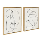 Kate and Laurel Sylvie Modern Circles Framed Canvas Set by Teju Reval