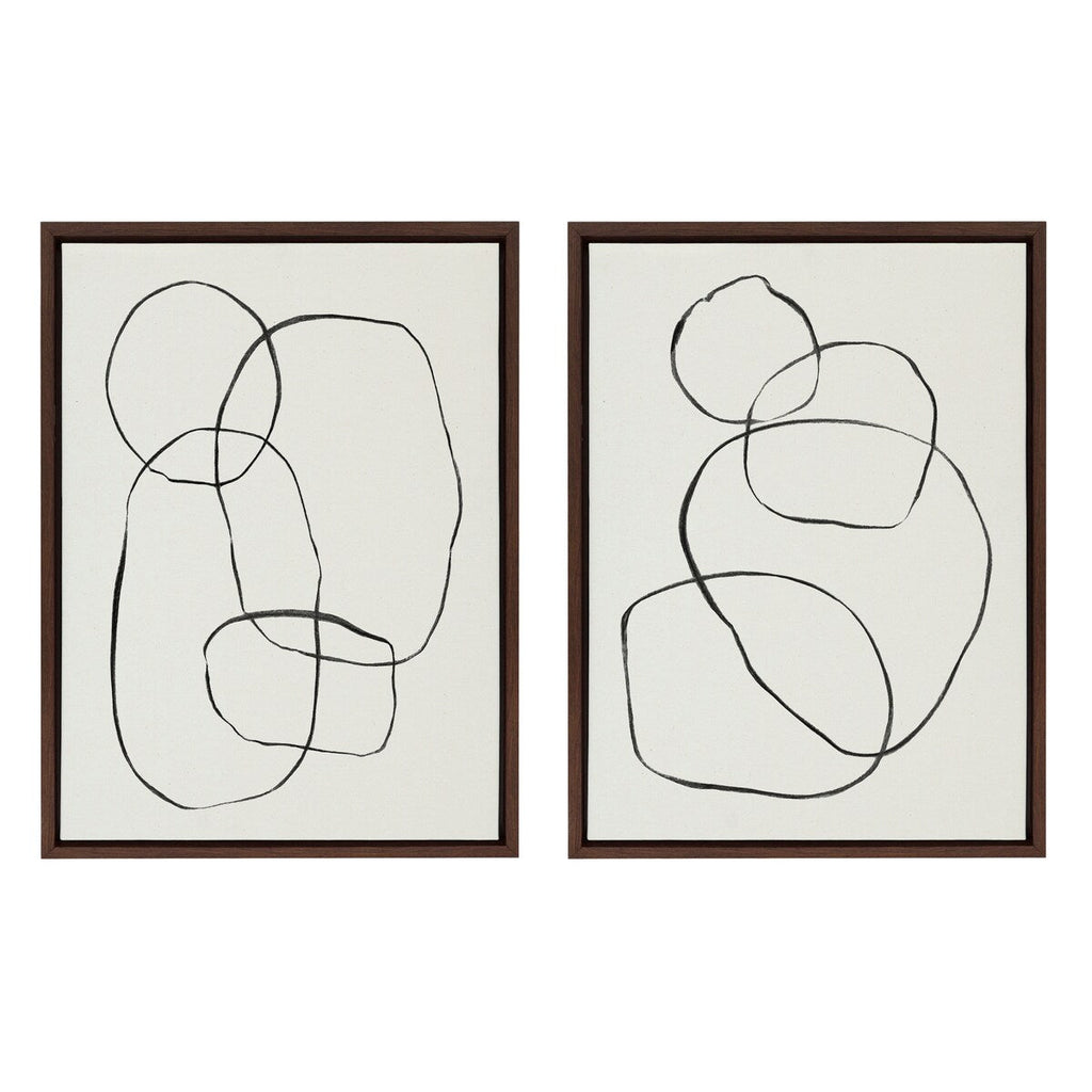 Kate and Laurel Sylvie Modern Circles Framed Canvas Set by Teju Reval