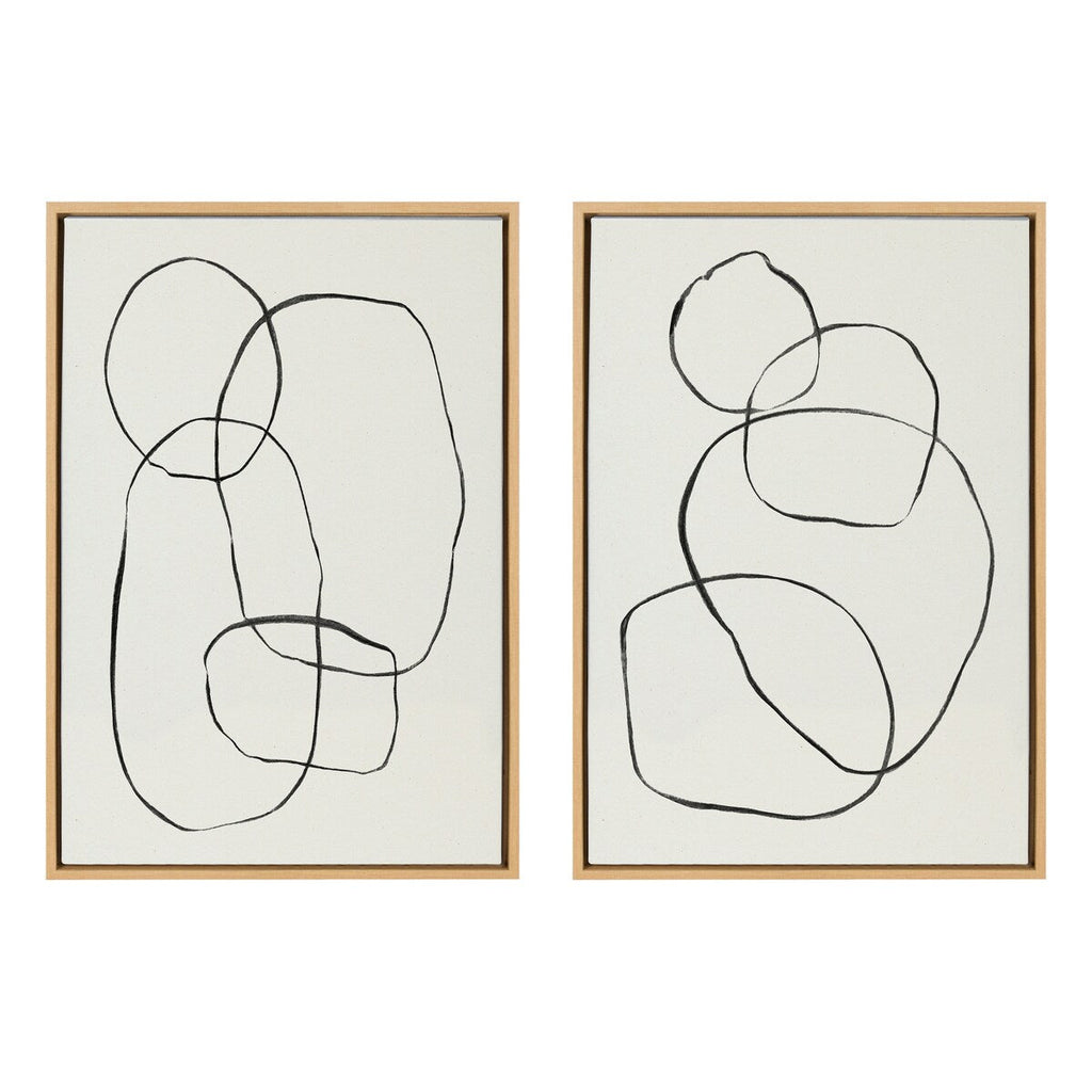 Kate and Laurel Sylvie Modern Circles Framed Canvas Set by Teju Reval