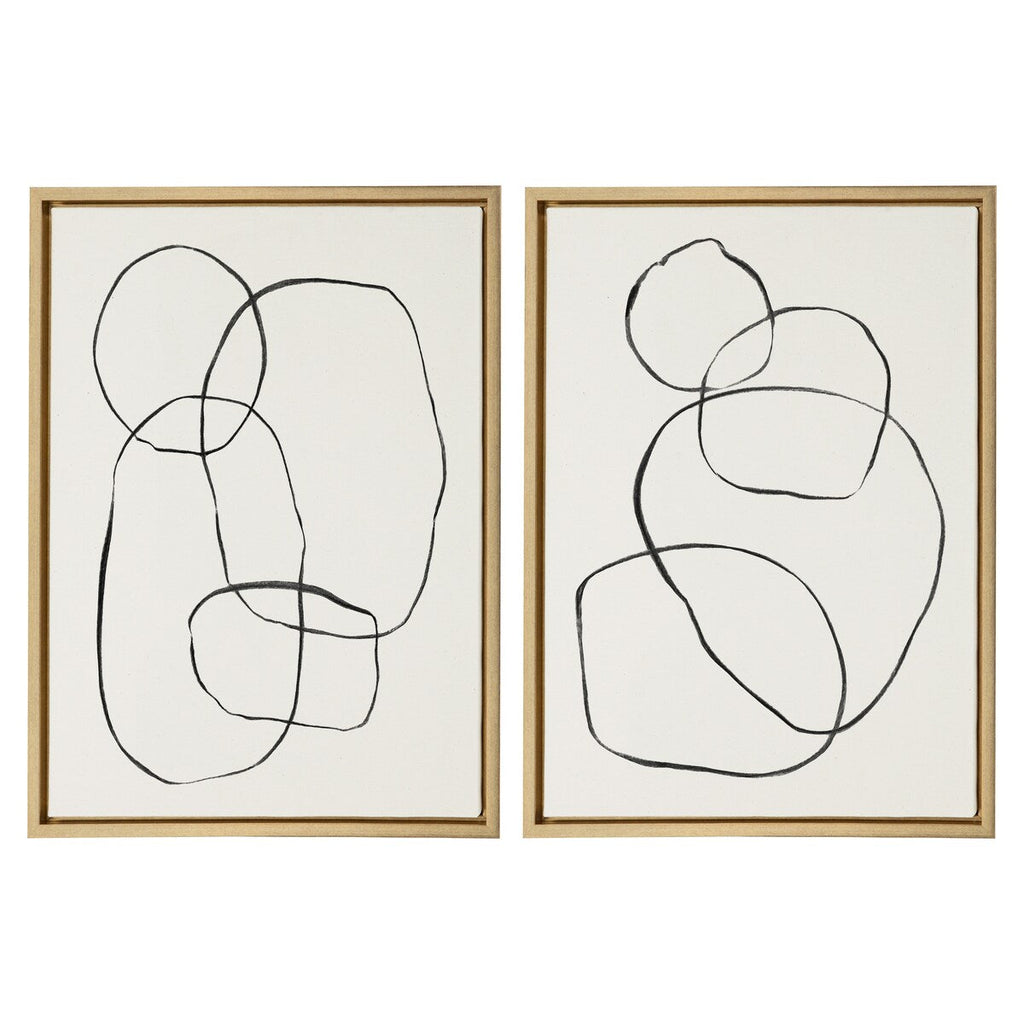 Kate and Laurel Sylvie Modern Circles Framed Canvas Set by Teju Reval