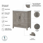 Key West 32W Bathroom Vanity with Sink by Bush Furniture