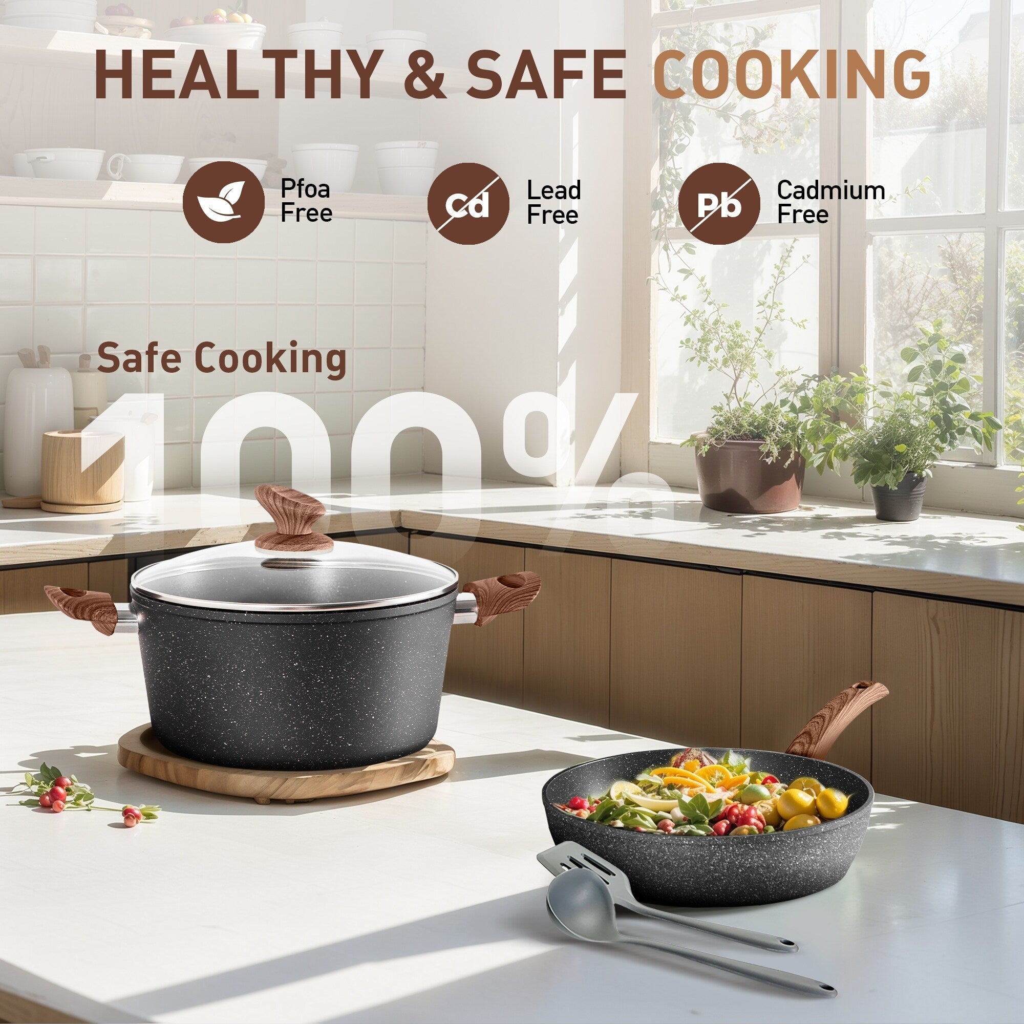 Kitchen Academy 12/30-piece Nonstick Induction Cookware Set