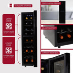 Koolatron 18 Bottle Slim Dual Zone Wine Cooler Freestanding Wine Fridge