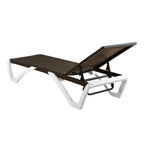 Kozyard Alan Full Flat Aluminum and Polypropylene Resin Legs Patio Reclining Adjustable Chaise Lounge