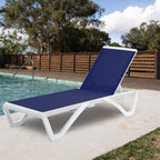 Kozyard Alan Full Flat Aluminum and Polypropylene Resin Legs Patio Reclining Adjustable Chaise Lounge