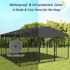 W 118 x D 118 x H 70 Large Outdoor Dog Kennel,Heavy Duty Dog Cage Enclosure with Waterproof Roof