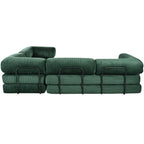 L-Shaped Modular Sofa Bed in Corduroy Fabric