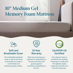Lucid 10-inch Luxury Gel Memory Foam Mattress
