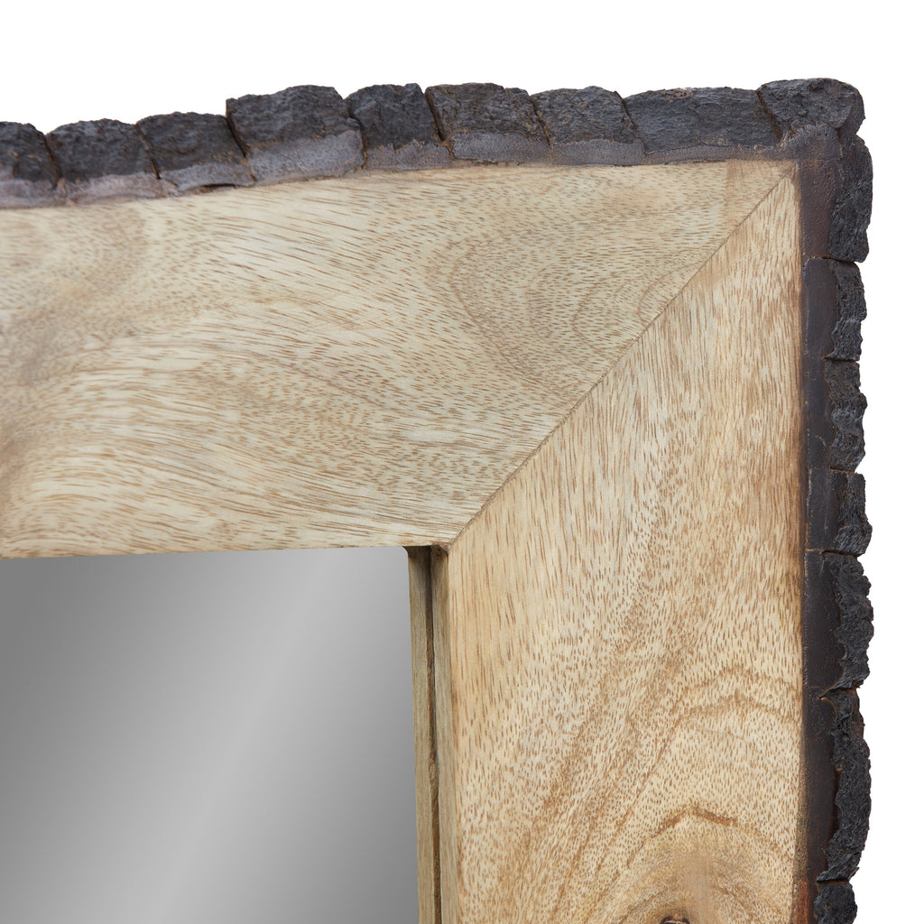 Lamont River of Goods Rectangular Brown and Tan Wood and Glass Wall Mirror - 39 x 1.25 x 28