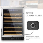 Lanbo 24 Inch Built-in Dual Zone Compressor Wine Cooler, 44 Bottle