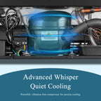 Lanbo 24 Inch Dual Zone 18 Bottle Wine and 55 Can Beverage Cooler, Stainless Steel and Glass with French Door