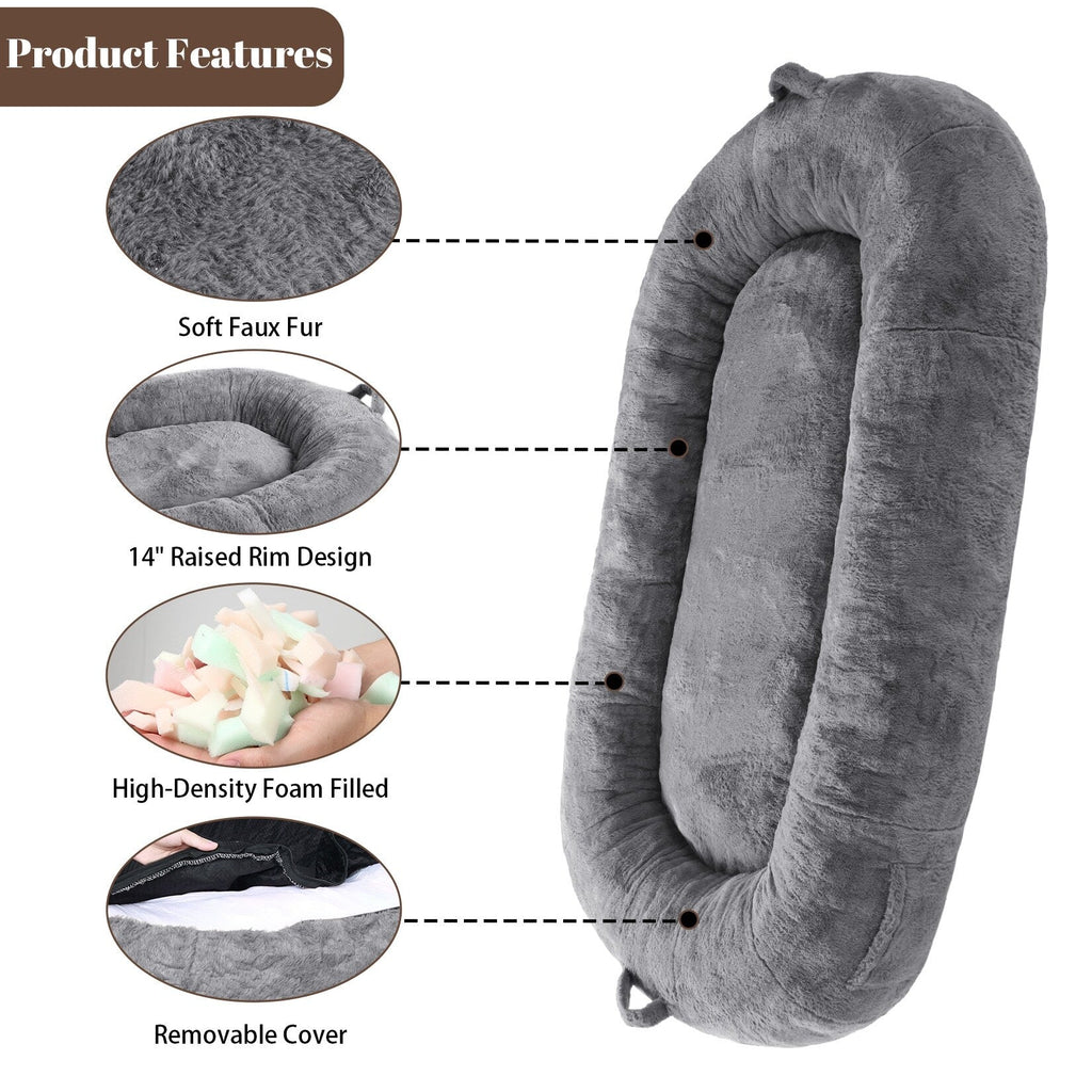 Giant Dog Bed for Humans 71x48x14 Large Dog Bed for People Adults, Washable Napping Dog Bed