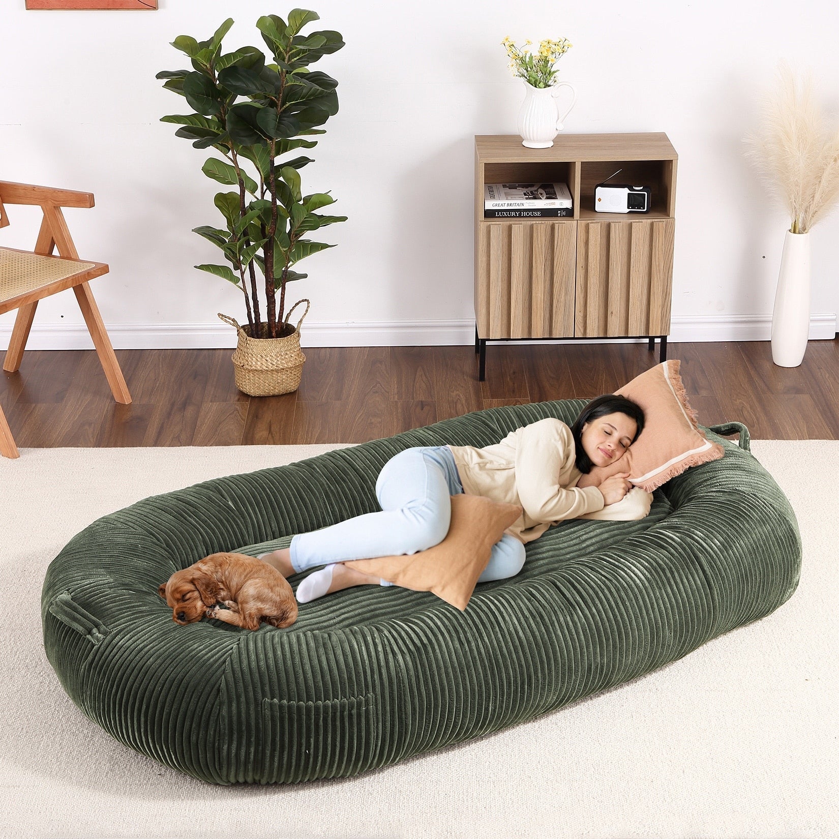 Giant Dog Bed for Humans 71x48x14 Large Dog Bed for People Adults, Washable Napping Dog Bed