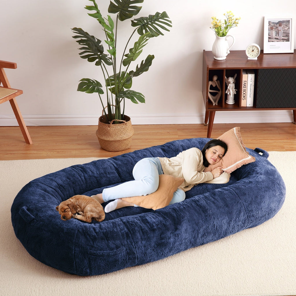 Giant Dog Bed for Humans 71x48x14 Large Dog Bed for People Adults, Washable Napping Dog Bed