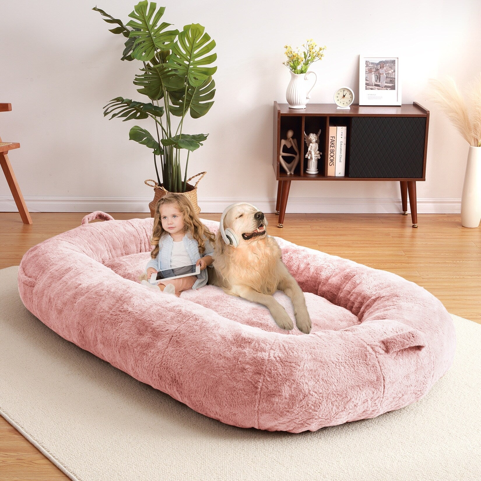 Giant Dog Bed for Humans 71x48x14 Large Dog Bed for People Adults, Washable Napping Dog Bed