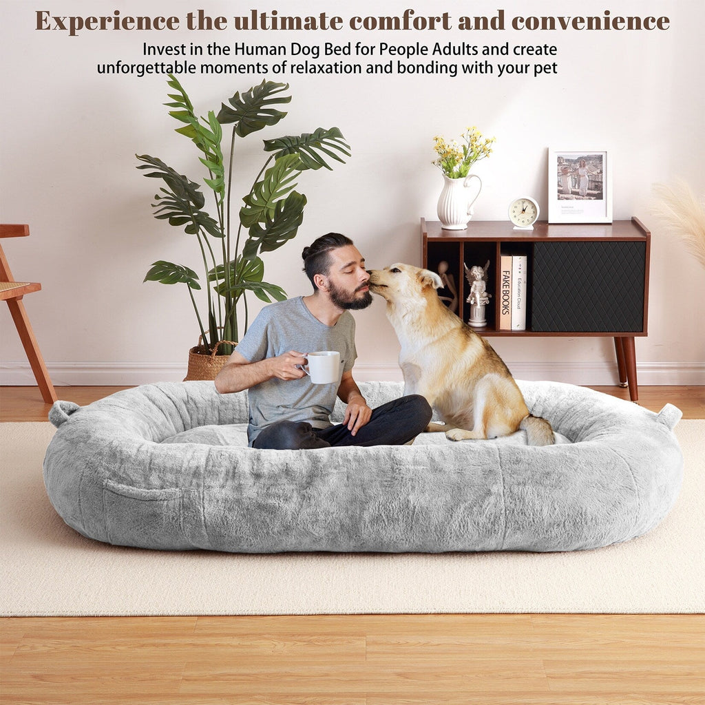 Giant Dog Bed for Humans 71x48x14 Large Dog Bed for People Adults, Washable Napping Dog Bed