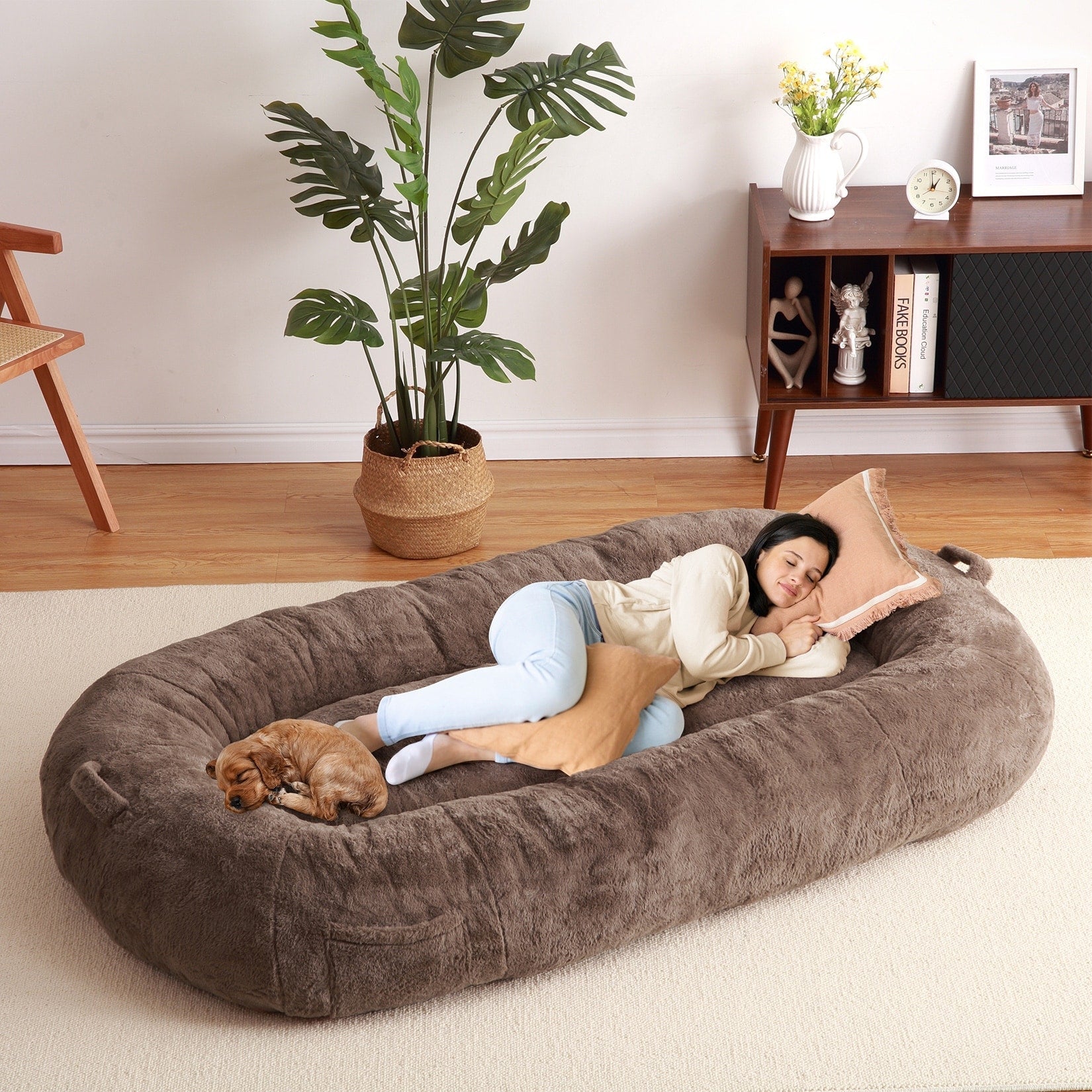 Giant Dog Bed for Humans 71x48x14 Large Dog Bed for People Adults, Washable Napping Dog Bed