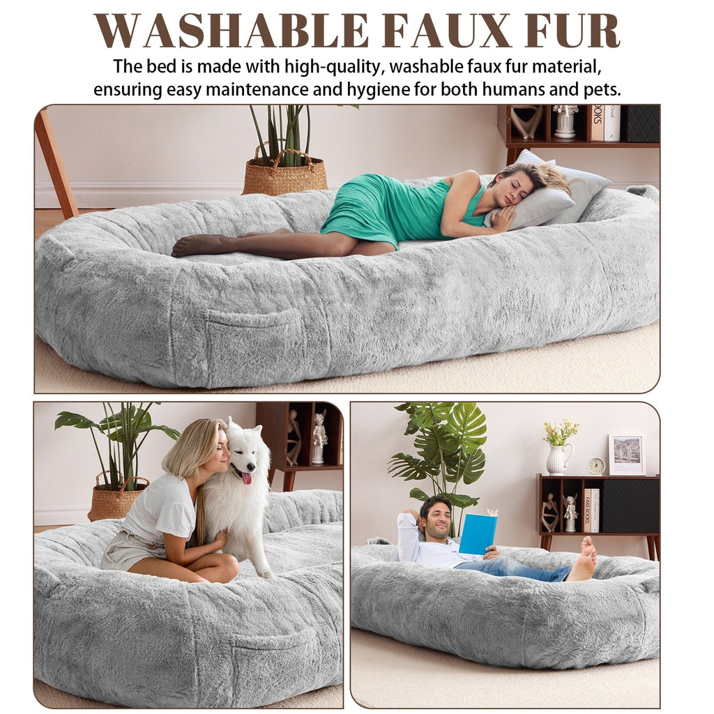 Giant Dog Bed for Humans 71x48x14 Large Dog Bed for People Adults, Washable Napping Dog Bed