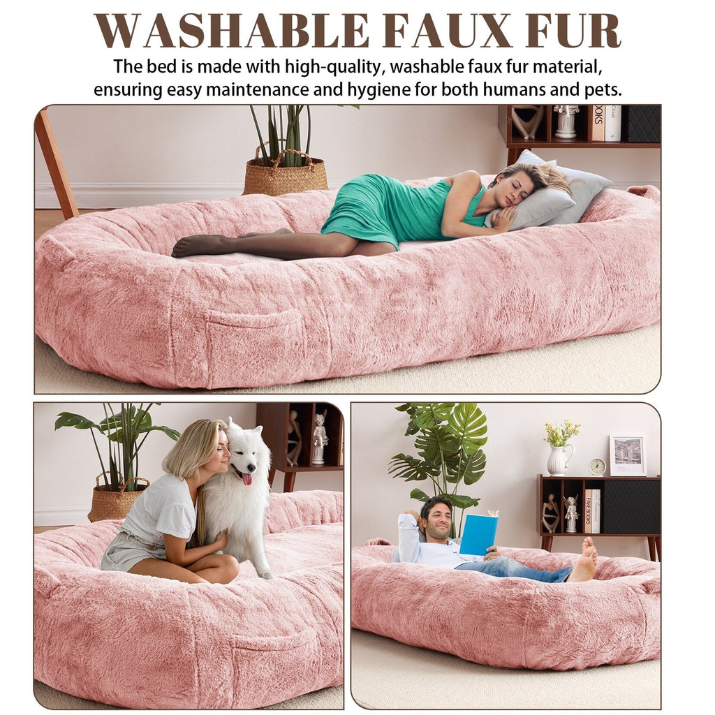 Giant Dog Bed for Humans 71x48x14 Large Dog Bed for People Adults, Washable Napping Dog Bed