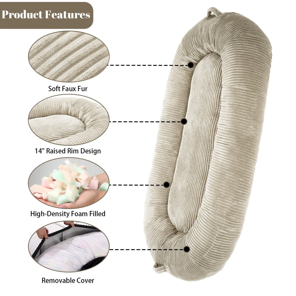 Giant Dog Bed for Humans 71x48x14 Large Dog Bed for People Adults, Washable Napping Dog Bed