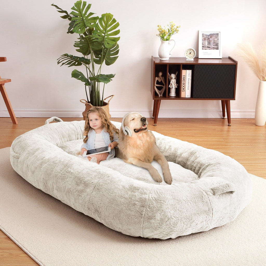 Giant Dog Bed for Humans 71x48x14 Large Dog Bed for People Adults, Washable Napping Dog Bed