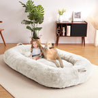 Giant Dog Bed for Humans 71x48x14 Large Dog Bed for People Adults, Washable Napping Dog Bed