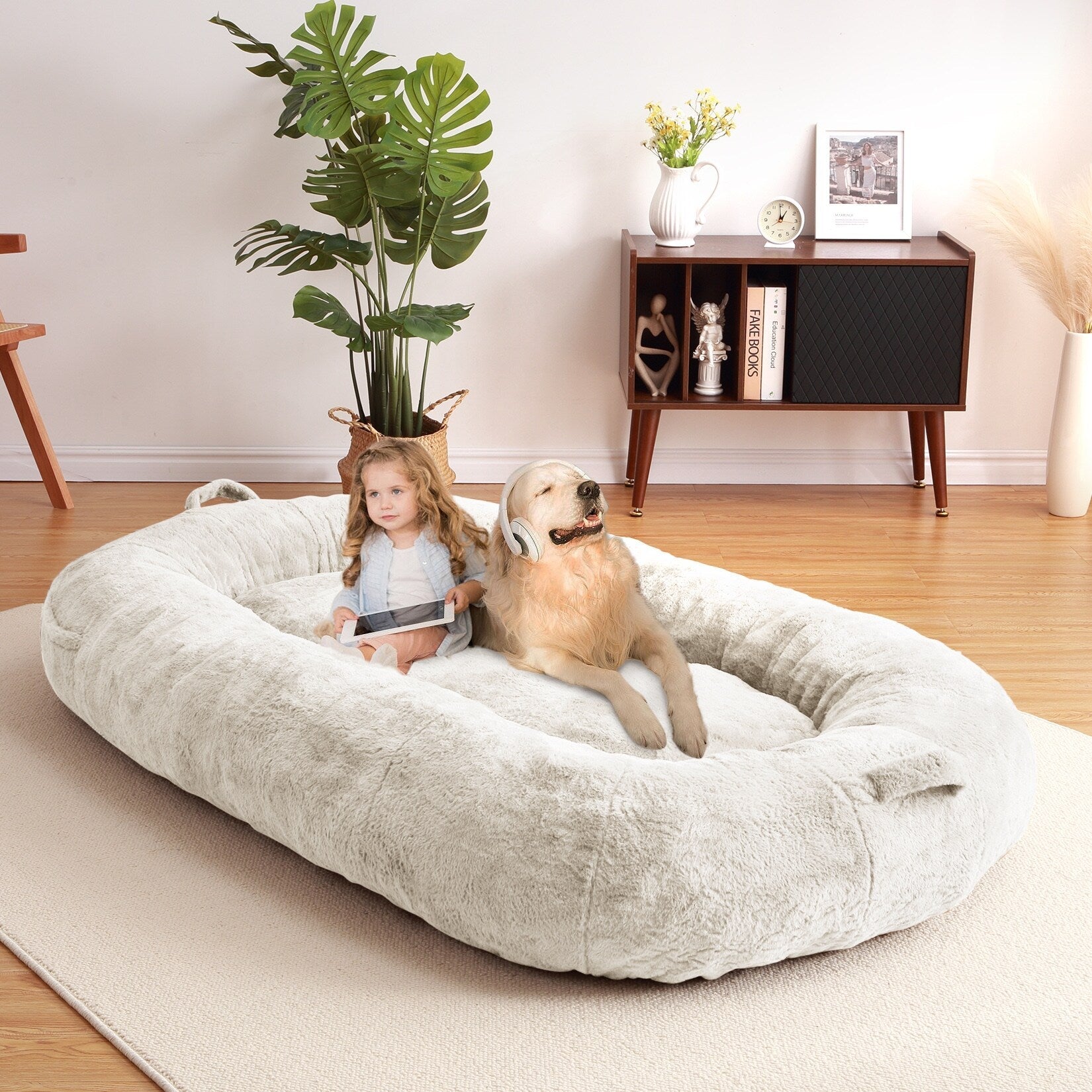 Giant Dog Bed for Humans 71x48x14 Large Dog Bed for People Adults, Washable Napping Dog Bed