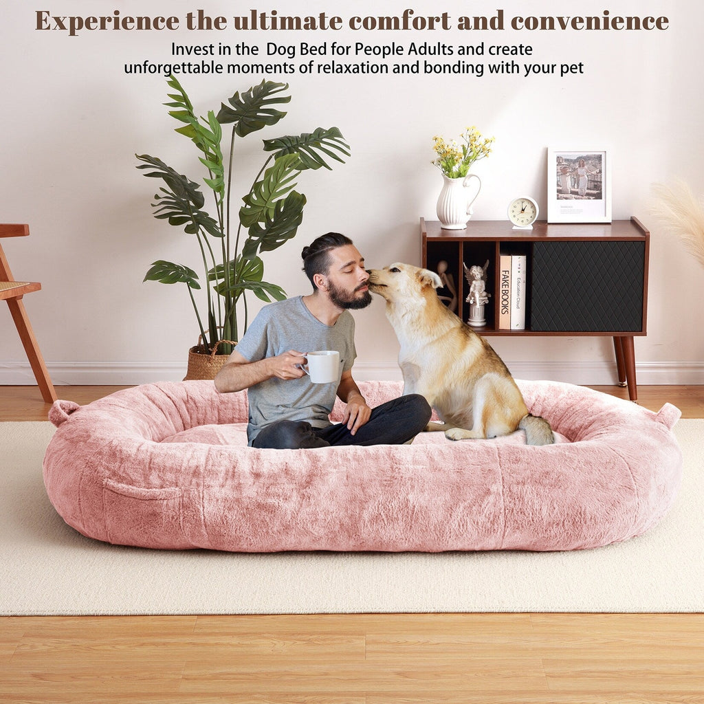 Giant Dog Bed for Humans 71x48x14 Large Dog Bed for People Adults, Washable Napping Dog Bed