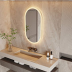 Large Oval Frameless LED Bathroom Wall Vanity Mirror 3 Dimmable Backlit Anti-Fog