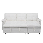 Convertible Reversible Sectional Sofa with Pull-Out Sleeper Bed, Hidden Storage Chaise, and Durable Legs