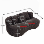 Lazy Sofa Durable Comfort Lounger High Back Bean Bag Chair Couch for Adults and Kids - 2 Seat