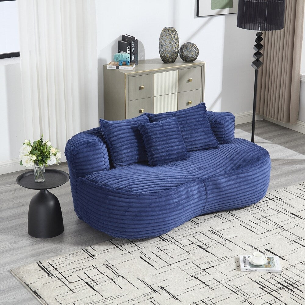 Lazy Sofa Durable Comfort Lounger High Back Bean Bag Chair Couch for Adults and Kids - 2 Seat