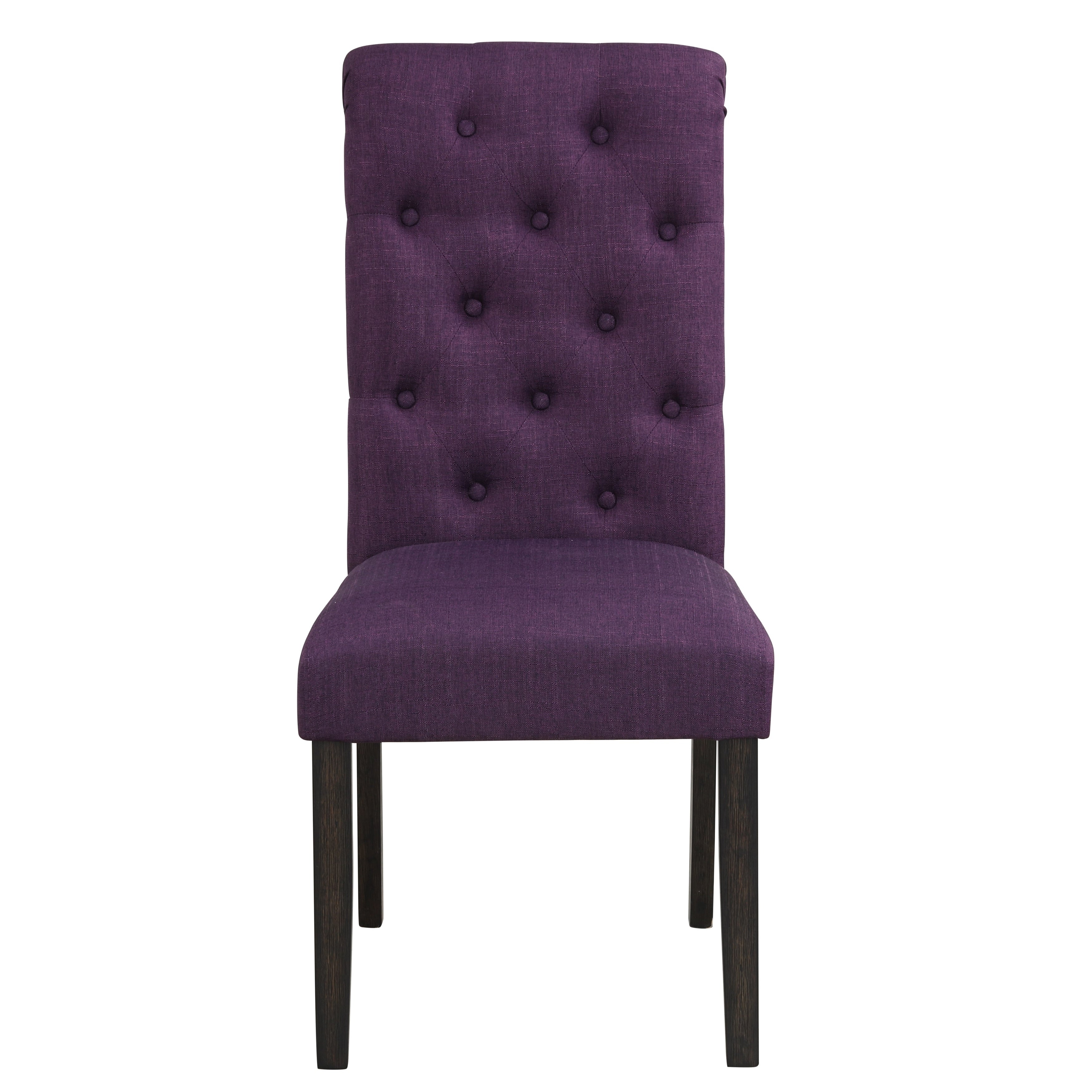 Roundhill Furniture Leviton Solid Wood Tufted Dining Chair (Set of 2)