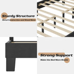 Lifezone Adjustable Queen Size Upholstered Platform Bed Frame